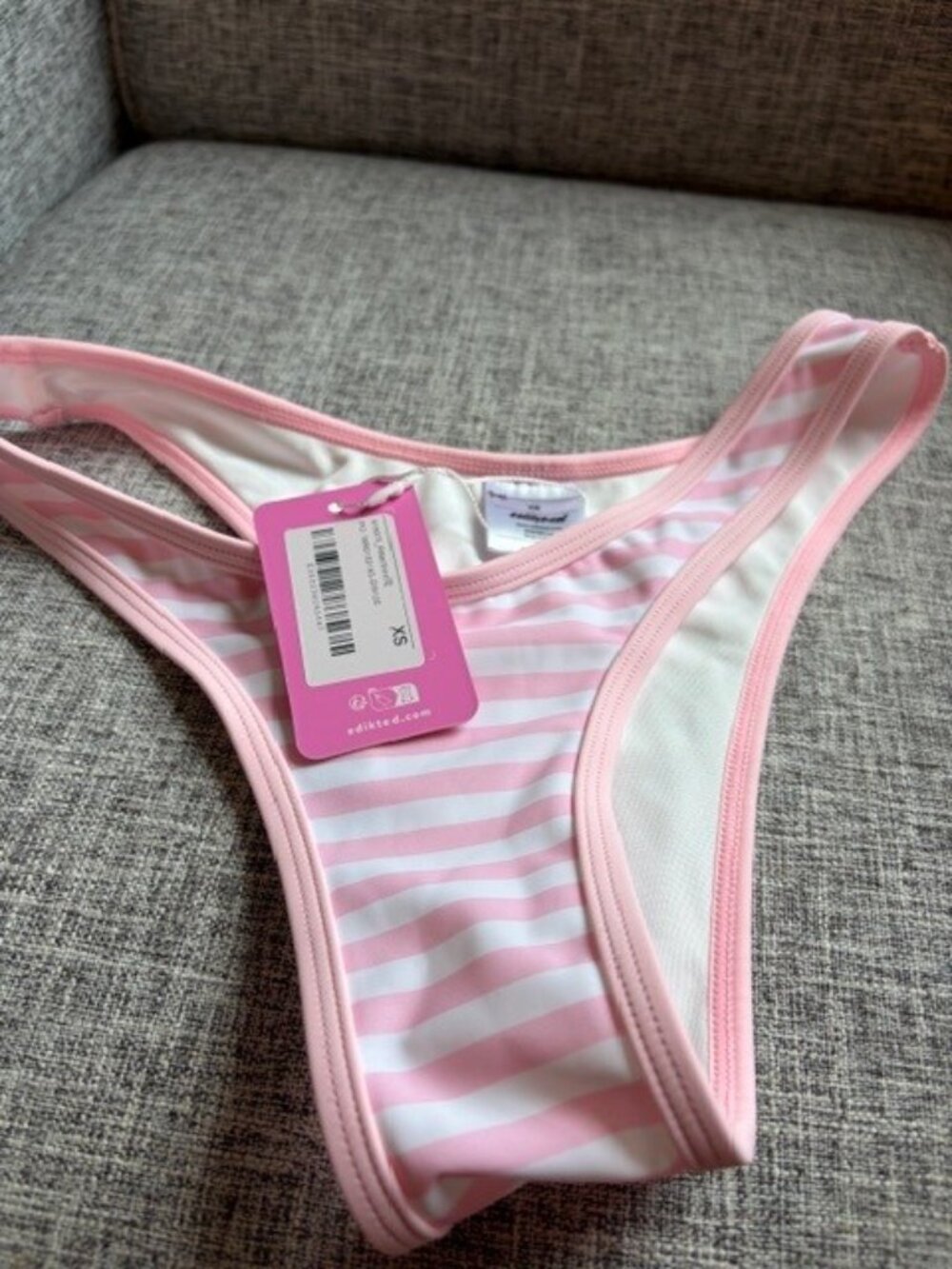 Edikted Jayla Striped Bikini Bottom XS